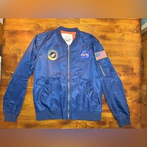 NASA Bomber Jacket Blue Flight Jacket ASST Series Militare Mens 3XL